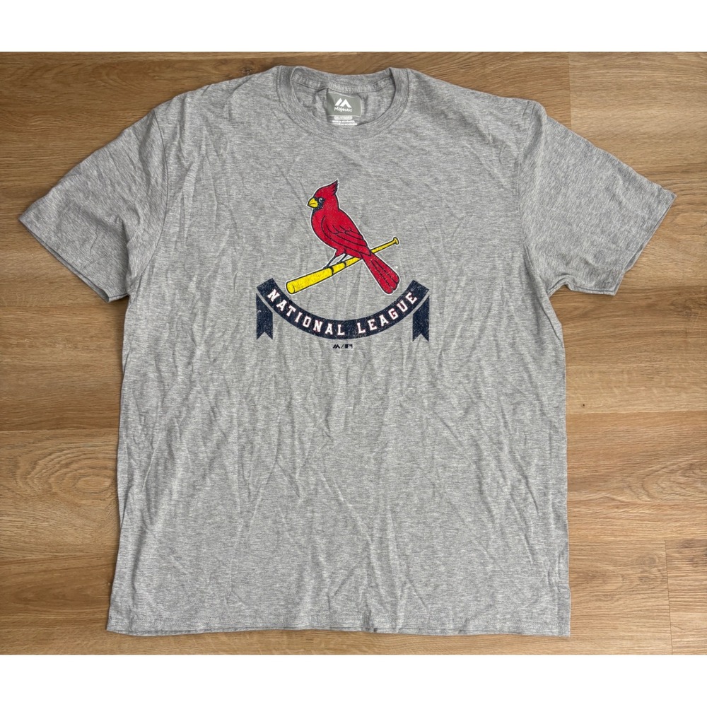 NWOT Men's Majestic St Louis Cardinals National League Tee - XXL - Gray